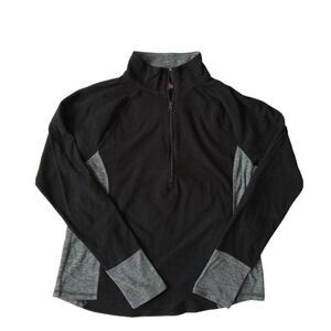 SO Juniors Black and Heather Gray Fleece Quarter Zip Pullover Sweatshirt Size XL